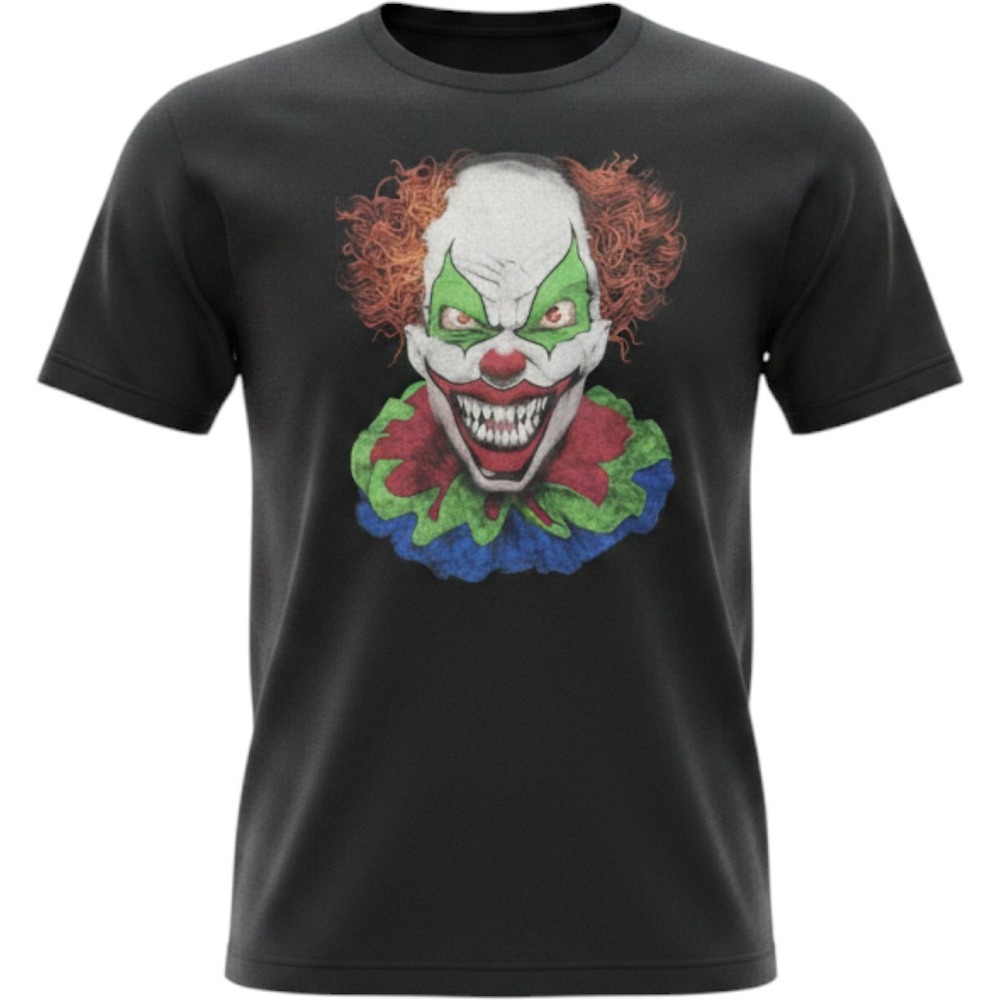 Way To Celebrate Halloween‎ Men 2XL Evil Clown Graphic T-Shirt Black Horror Tee